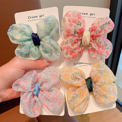 Cute Bow School Hairclips Mesh Yarn Hair Accessories Bow Girl Kids Party Gift - Aimall