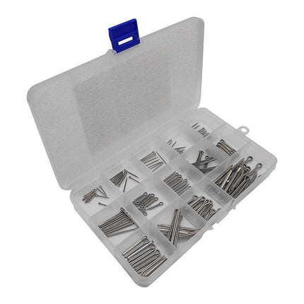 150PCS box 15 Kinds Stainless Steel Split Cotter Pins Assortment Kit Tools cherr - Aimall