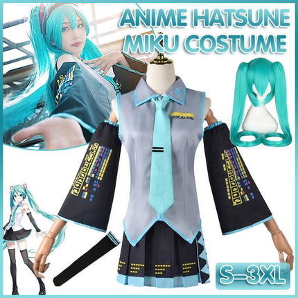 Anime Hatsune Miku Vocaloid Hatsune Cosplay Costume Uniform Dress Party Outfits AU