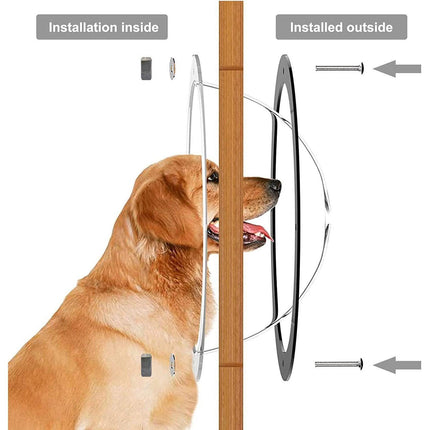 Dog Porthole Window Round Transparent for Fence Pet Peek Look Out Durable Dome - Aimall