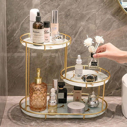 Round Multi-Tier Metal Storage Rack for Bathroom Vanity Kitchen Storage Rack