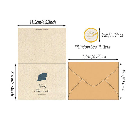 6pcs Retro Greeting Cards with Envelopes Simple Vintage Design for All Occasions