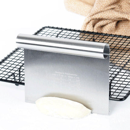 Stainless Steel Dough Cutter Knife Measurement Scraper Pastry Baking Tool