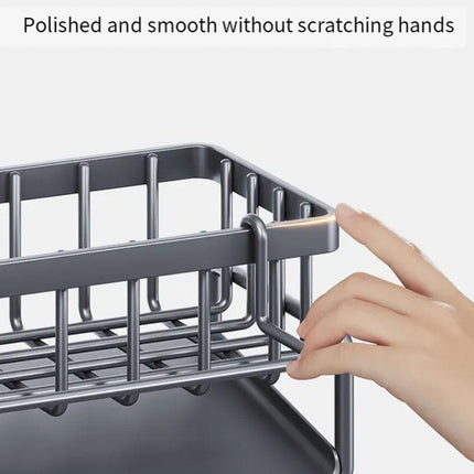 Kitchen Sink Caddy Storage Organizer Steel Sponge Soap Brush Holder Faucet Rack