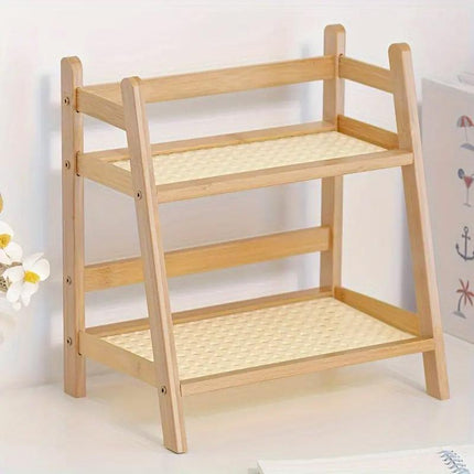 Multi Tier Desktop Storage Shelf Organizer Rack for Home Office and Study Use