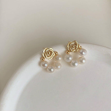 Vintage Style Imitation Pearl Earrings Women Classic Studs Fashion Jewelry