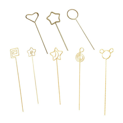 100pcs Flower Metal Clips Holders Gift Florist Bouquet Blessing Card Clips Set
