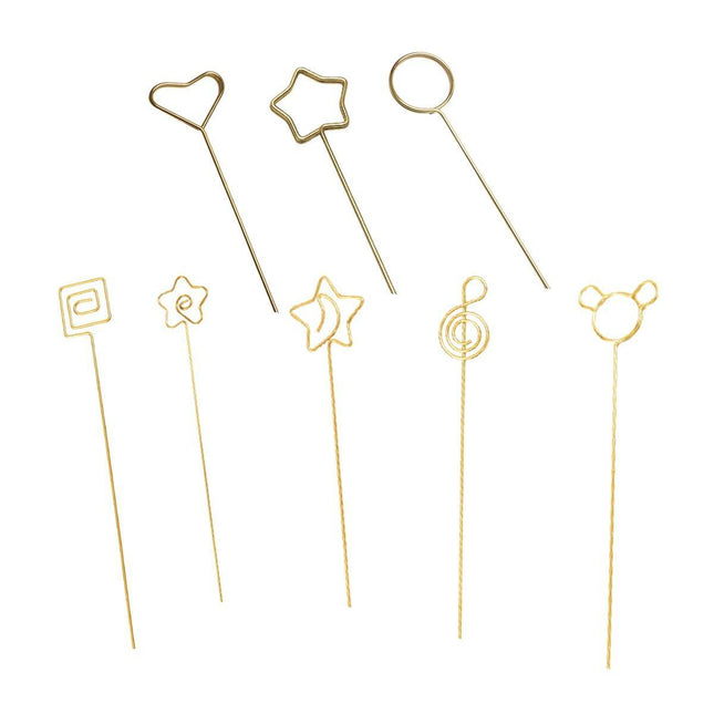 100pcs Flower Metal Clips Holders Gift Florist Bouquet Blessing Card Clips Set