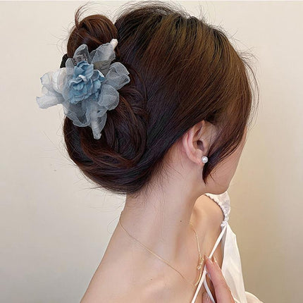 Flower Tulle Hair Clips Large Hair Pins Hairgrips Claw Clips for Hair Women - Aimall
