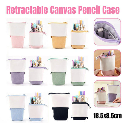 Stretchable Canvas Pencil Case Cute Korean Style Variable Pull-down Pen Holder