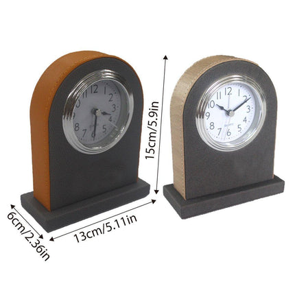 Classic Hotel Alarm Clock Quartz Movement Faux Leather Design with Clear Display