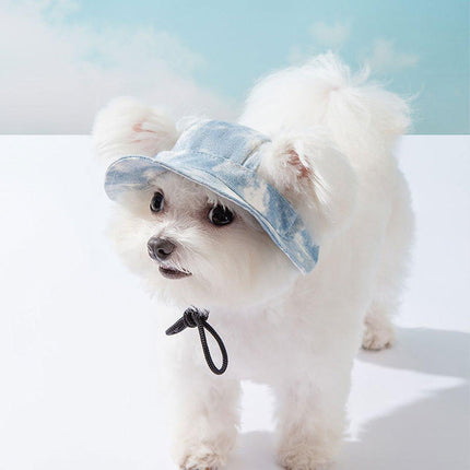 Adjustable Pet Hat with Cute Leaky Ears Sunscreen Fisherman Hat Four Seasons Use