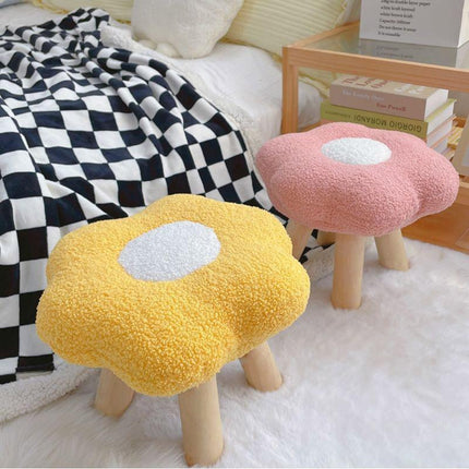 Small Flower Short Stool for Entryway or Living Room Shoe Bench or Footrest