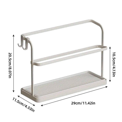 Double Cup Holder Home Desktop Upside Down Draining Rack Storage Shelf Organiser