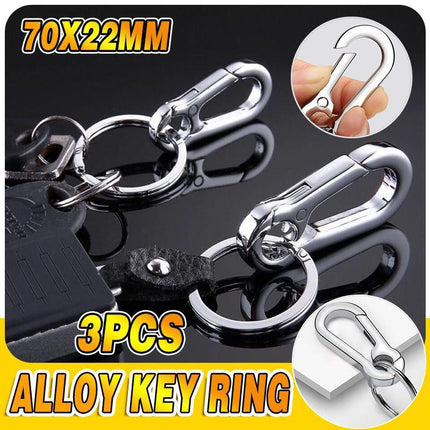 3PCS Clasp Clips Hook Alloy Key Ring Split Detachable Keychain Durable Diy - Aimall