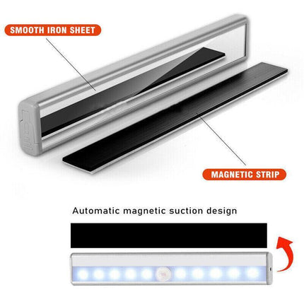 LED Motion Sensor Light PIR Cordless Night Light Closet Stair Battery Powered Cool White - Aimall