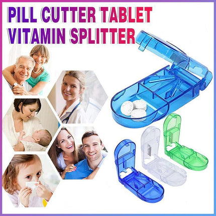 Portable Pill Cutter Tablet Vitamin Splitter Divider Travel Medicine Storage Box - Aimall