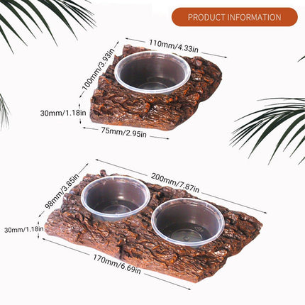 Resin Landscaping Reptiles Bowl Feeder Feeding Water Terrarium Bowls Geckos Dish
