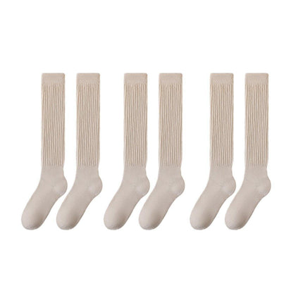 3Pairs Warm Calf Socks Stack Stockings Winter Fall Over Knee High Thick Socks Set
