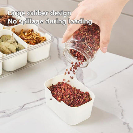 Food Grade Airtight Storage Box Portable Multi-compartment Seasoning Container