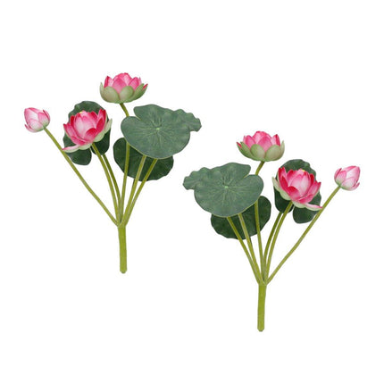 2PCS Simulation Lotus Flower Water Lily Decoration EVA Small Artificial Plant