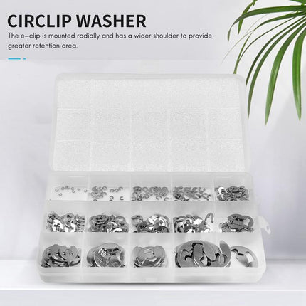 120PCS Stainless Steel E-Clip Assortment Tool Kit Retaining Circlips 1.5-10mm - Aimall