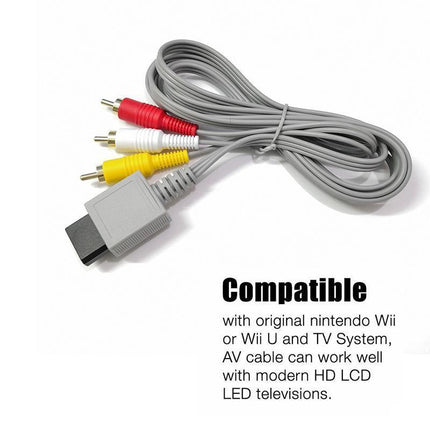 Audio Video RCA Cable High Quality Lead for Nintendo Wii Wii U & Mini Console - Aimall
