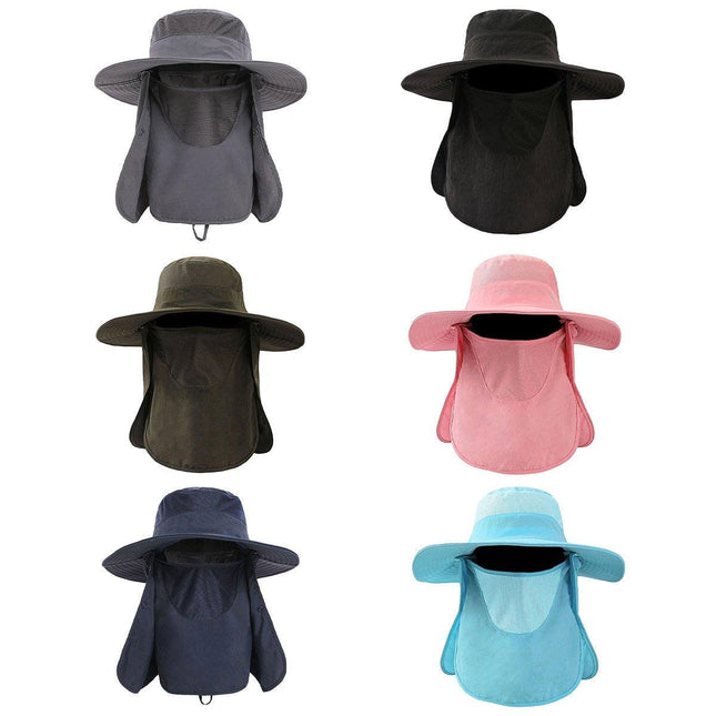 2PCS Outdoor Fisherman Hat Men Women Sun Protection Fishing Cap Bucket Hat