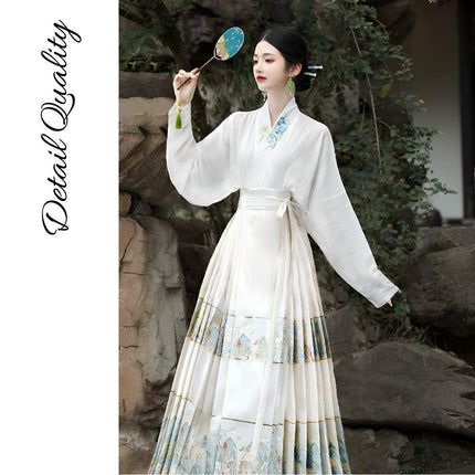New Chinese Style Hanfu Set Slimming Horse Skirt Daily Wear Fairy Skirt Girls