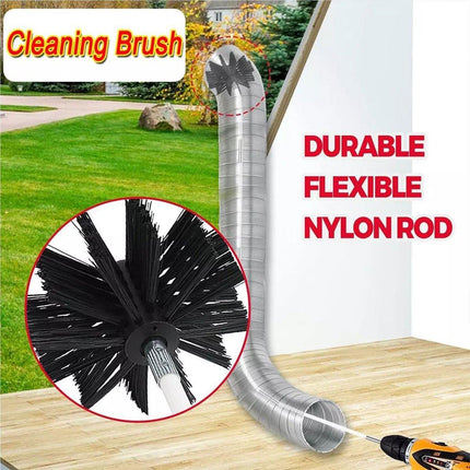 Pipe Cleaning Brush Nylon Head Rod Duct Cleaning Tool Solid Chimney Brush