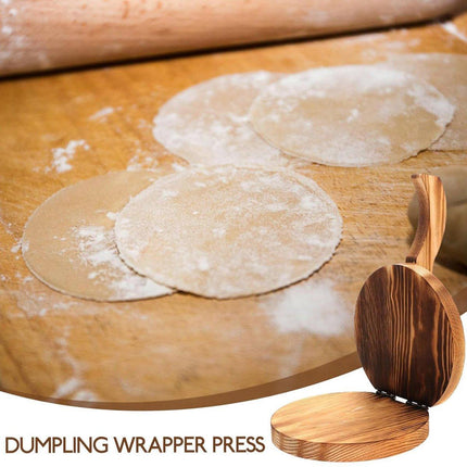 Wooden Dumpling Wrapper Maker Hand Press Dough Roller for Kitchen Cooking
