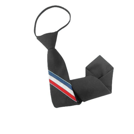 Men's zipper tie Fashion Pattern Striped Cotton Tie Preppy Student Slim Necktie - Aimall