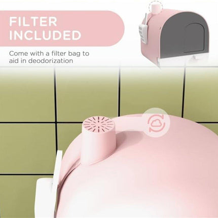 Fully Enclosed Cat Litter Pan Large Litter Box with Drawer Cat Toilet Tray
