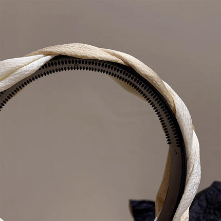 Women Headband Twist Hairband Bow Knot Cross Tie Wide Headwear Hair Band Hoop - Aimall
