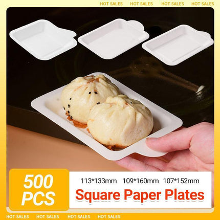 500x Heavy Duty Disposable Party Dinner Plates Square Plate Bowl Catering Eco Friendly Plastic Disposable Plates - Aimall