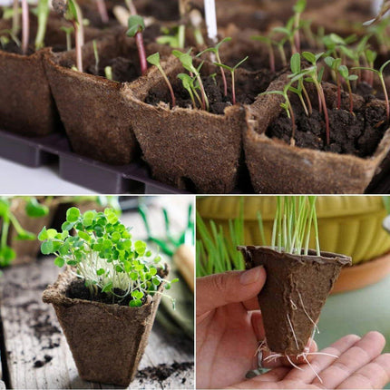 100X Biodegradable Paper Seedling Pots Square Planting Cups Pot