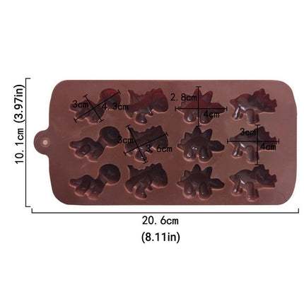 4pcs Dinosaur Ice Cube Mould Silicone Jelly Chocolate Mould for Kids and Parties