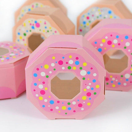 100pcs Wedding Candy Boxes Gift Packaging Doughnut Biscuit Box Paper Party Favor
