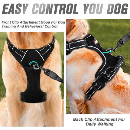 Adjustable No-Pull Dog Harness Vest S-XL Reflective Pet Training Outdoor Handle