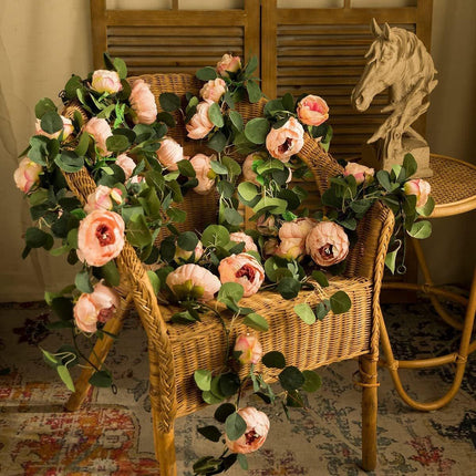 170cm Peony Flower Rattan Fake Flower Vine Artificial Decoration for Home Party