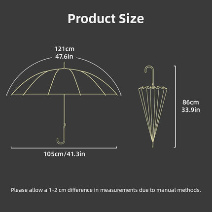 Large 16 Bone Automatic Umbrella Unisex Long Handle Dual Use Rain Sun Umbrella