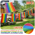 20x 5M Rainbow String Flag Gay Lesbian Pride LGBT Mardi Gras Party Banner Outd - Aimall