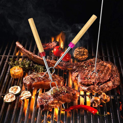 Marshmallow Roasting Sticks Extendable Fork BBQ Campfire Kids Fun Barbecue - Aimall