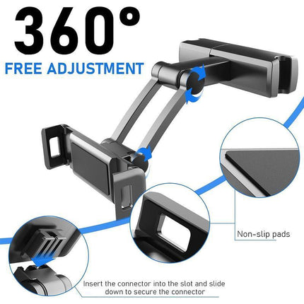 Universal 360° Car Seat Back Headrest Mount Holder for Apple iPad Phone Tablet - Aimall