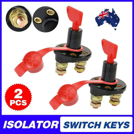 2pcs 12V 24V Disconnect Battery Isolator Cut Off Kill Switch Key Car Marine Boat - Aimall