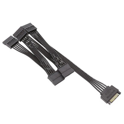 15 Pin SATA Power Y-Splitter Cable Adapter Extension 1 Male to 5 Female For HDD - Aimall
