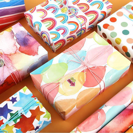 Rainbow Wrapping Paper All Occasions High Quality Coated Clear Textured Patterns