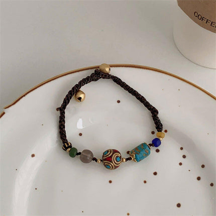 Ethnic Style Handmade Bracelet Color Stone Sky Bead Fashion Round Bead Bracelet