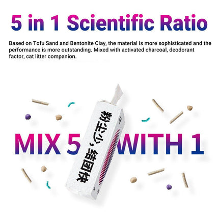 5in1 Cat Litter Mix with Bentonite and Activated Charcoal Deodorizer 7LDust Free