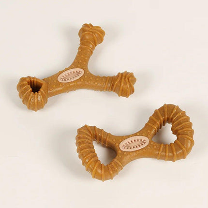 Interactive Dog Food Toy Leaky Bone Shape Chew Grinding Pet Treat Dispensing